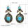 Wholesale Turquoise Blue Stone Women Hanging Earrings